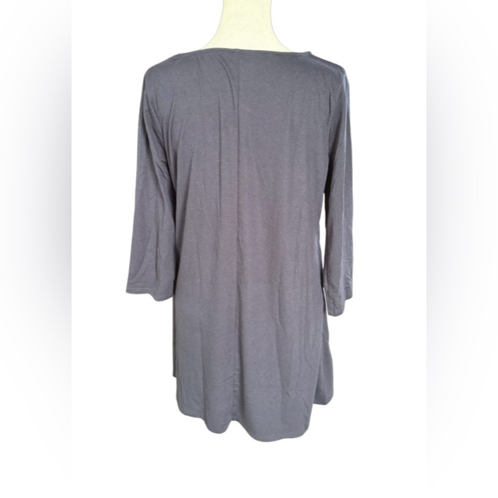 Zenana Premium Navy Blue Crisscross Neck Tunic - Picture 2 of 5